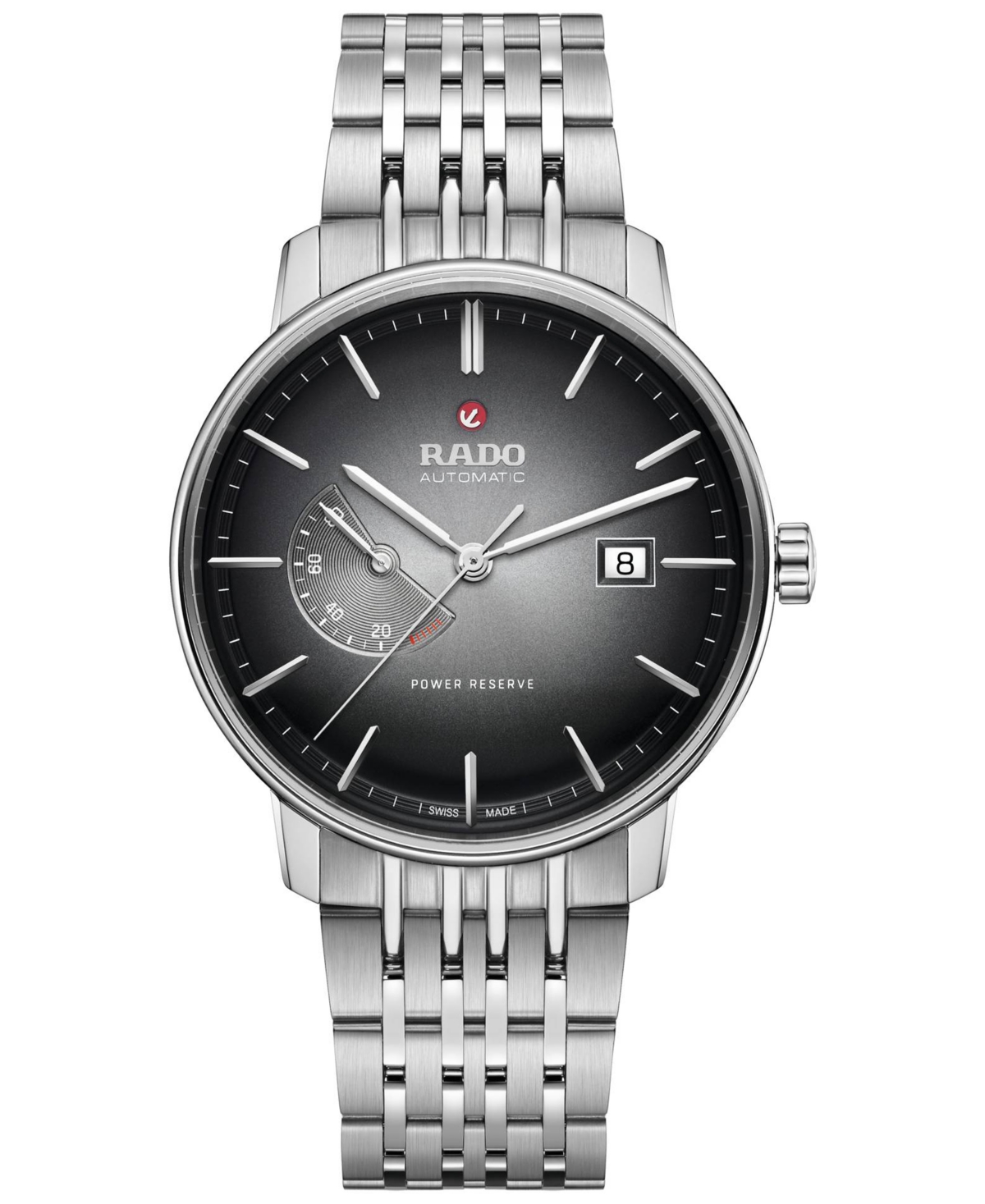 Rado Men's Swiss Automatic Coupole Classic Stainless Steel Bracelet Watch 41mm In Black
