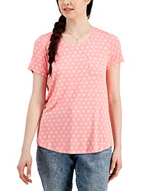 Women's Printed Drapey Pocket T-Shirt, Created for Macy's