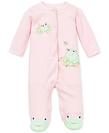 Baby Girls Coverall with Frog Footies
