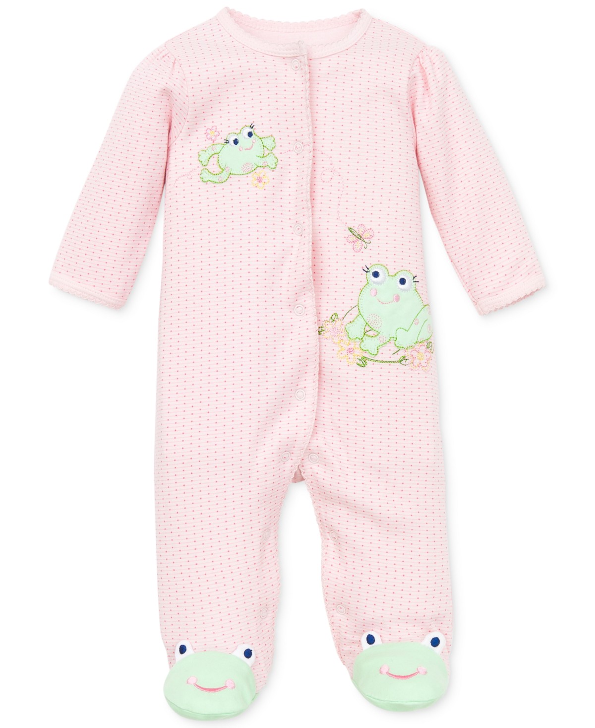 Little Me Baby Frogs Snap Up Footed Cotton Coverall — фото 1