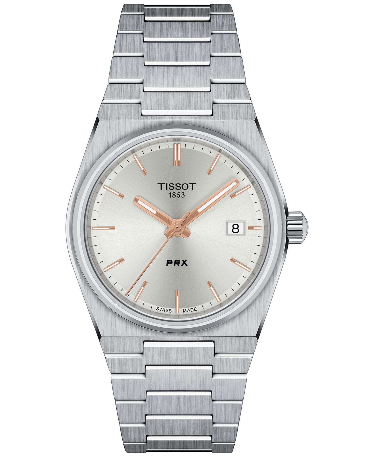 Часы Tissot Unisex PRX Silver-Tone Stainless Steel Bracelet Watch 35mm — фото 1