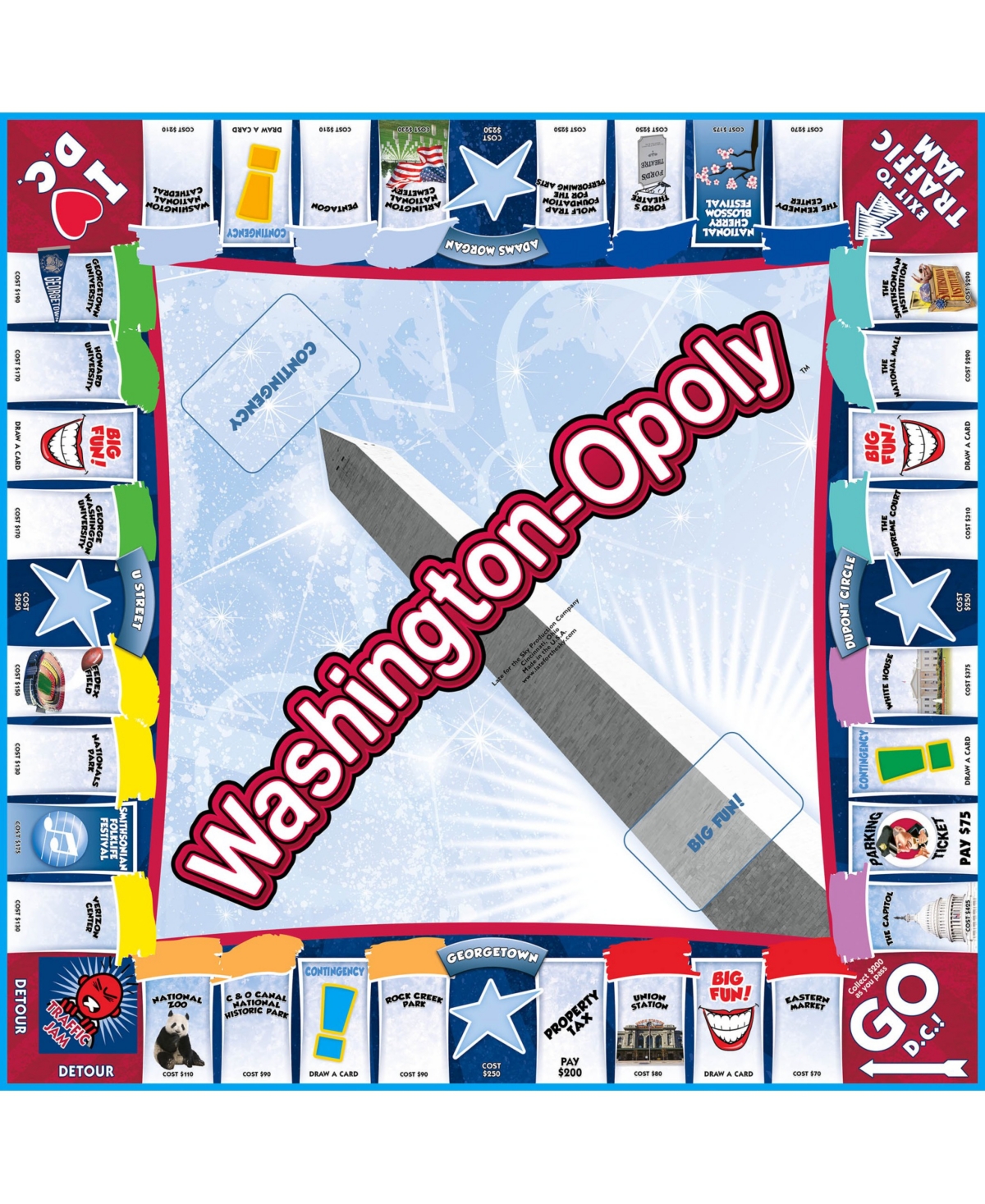 Late For The Sky Washington Dc-opoly Board Game In Multi