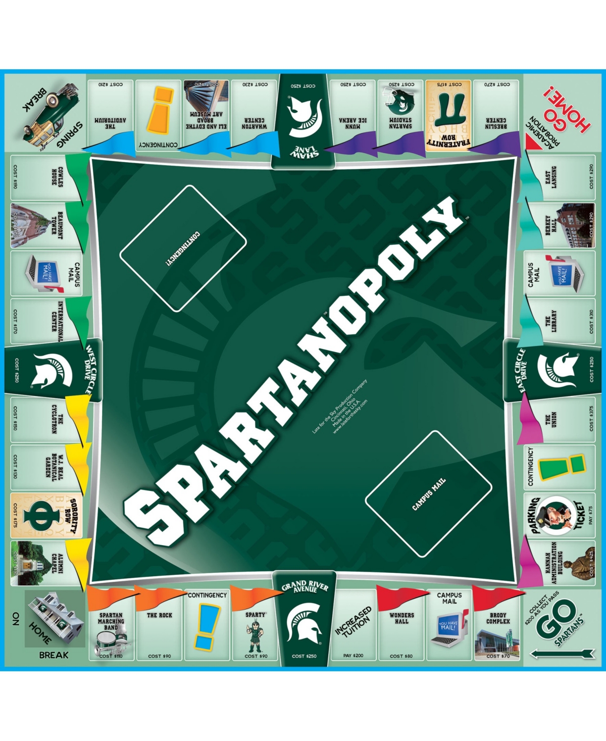 Late For The Sky Spartanopoly Board Game In Multi