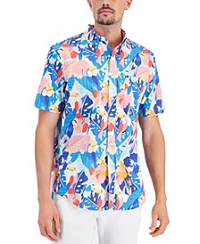 Men's Hidden Tropical Poplin Shirt, Created for Macy's