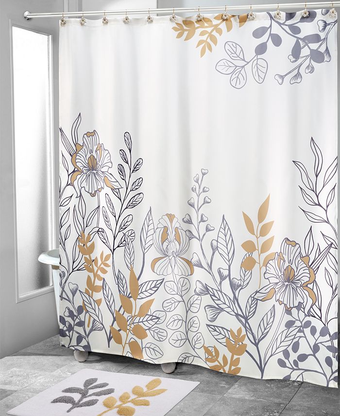 Avanti Sketched Flower Shower Curtain - Macy's