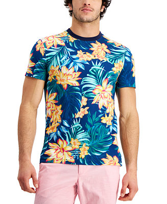 Club Room Men's Tropical Floral Graphic T-Shirt, Created for Macy's
