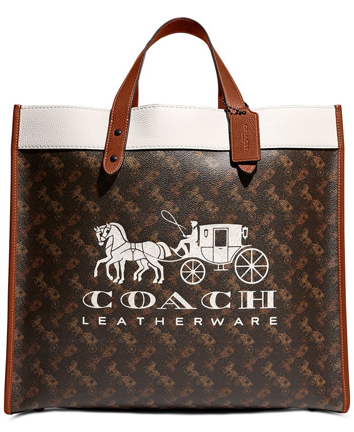 COACH Horse & Carriage Field Tote 40 with Removable Web Strap & Reviews -  Handbags & Accessories - Macy's