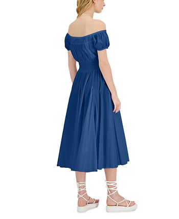 Women's Cotton Off-The-Shoulder Midi Dress, Created for Macy's