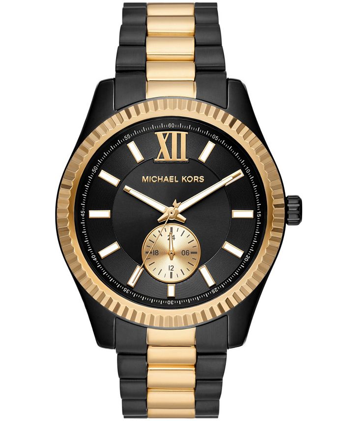 Michael Kors Men's Lexington Multifunction Two-Tone Stainless Steel  Bracelet Watch & Reviews - All Watches - Jewelry & Watches - Macy's