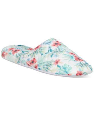 Photo 1 of SIZE S 5-6 Charter Club Tropical-Print Closed-Toe Slide Slippers, 