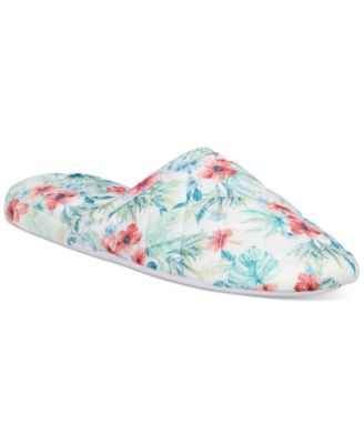 Photo 1 of SIZE L 9-10 Charter Club Tropical-Print Closed-Toe Slide Slippers