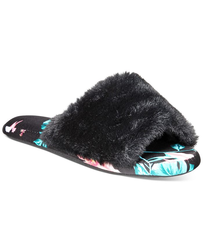 INC International Concepts Faux Fur Slippers & Sleep Mask Set, Created