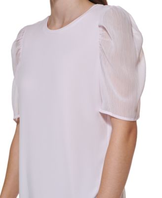 dkny mixed media top