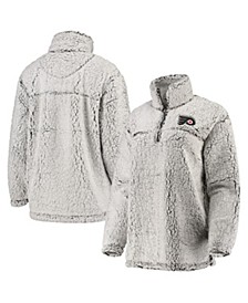 Women's Gray Philadelphia Flyers Sherpa Quarter-Zip Pullover Jacket