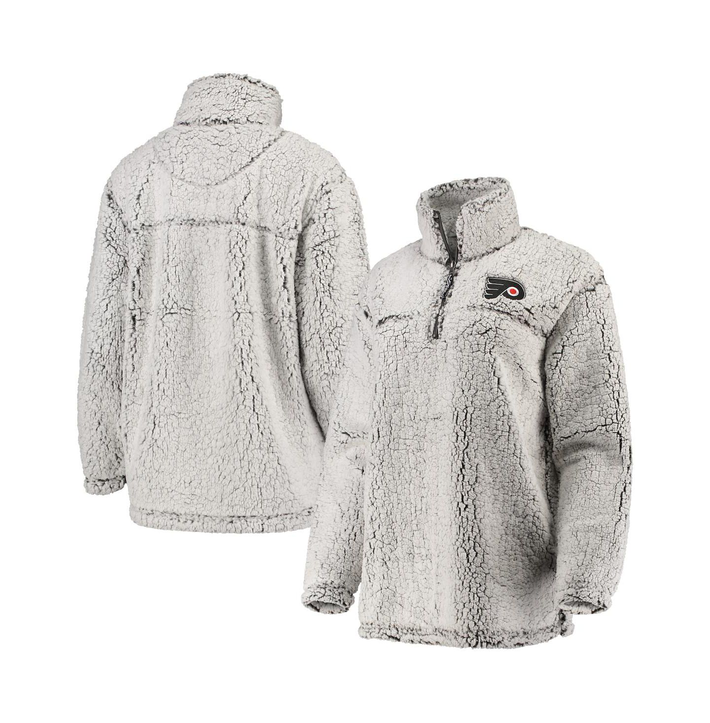 Женская куртка G-III 4Her by Carl Banks Gray Philadelphia Flyers Sherpa Quarter-Zip Pullover — фото 1