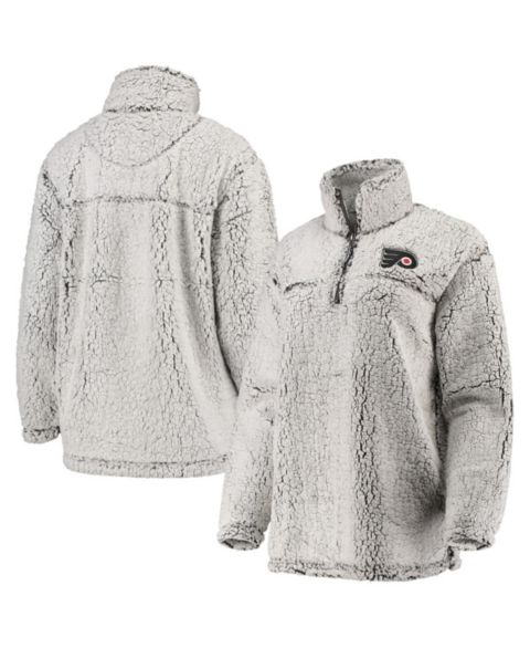 Женские свитеры G-III 4Her by Carl Banks Women's Gray Philadelphia Flyers Sherpa Quarter-Zip Pullover Jacket
