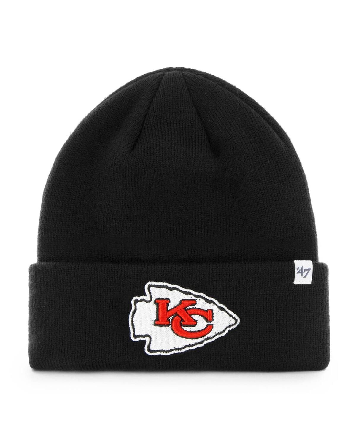 Мужская черная вязаная шапка с манжетами Kansas City Chiefs средней школы 47-го года выпуска