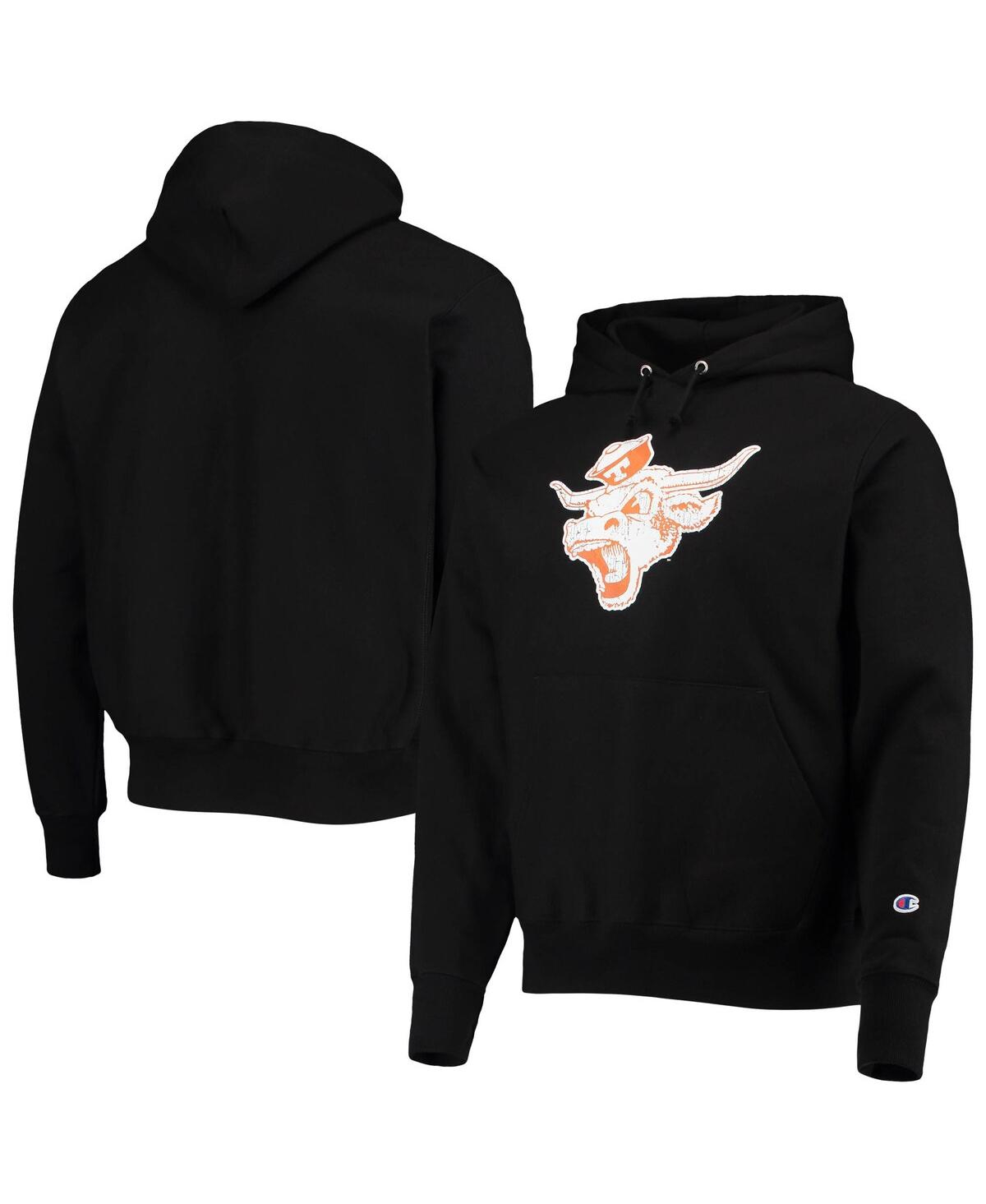 Men's Champion Black Texas Longhorns Vault Logo Reverse Weave Pullover Hoodie