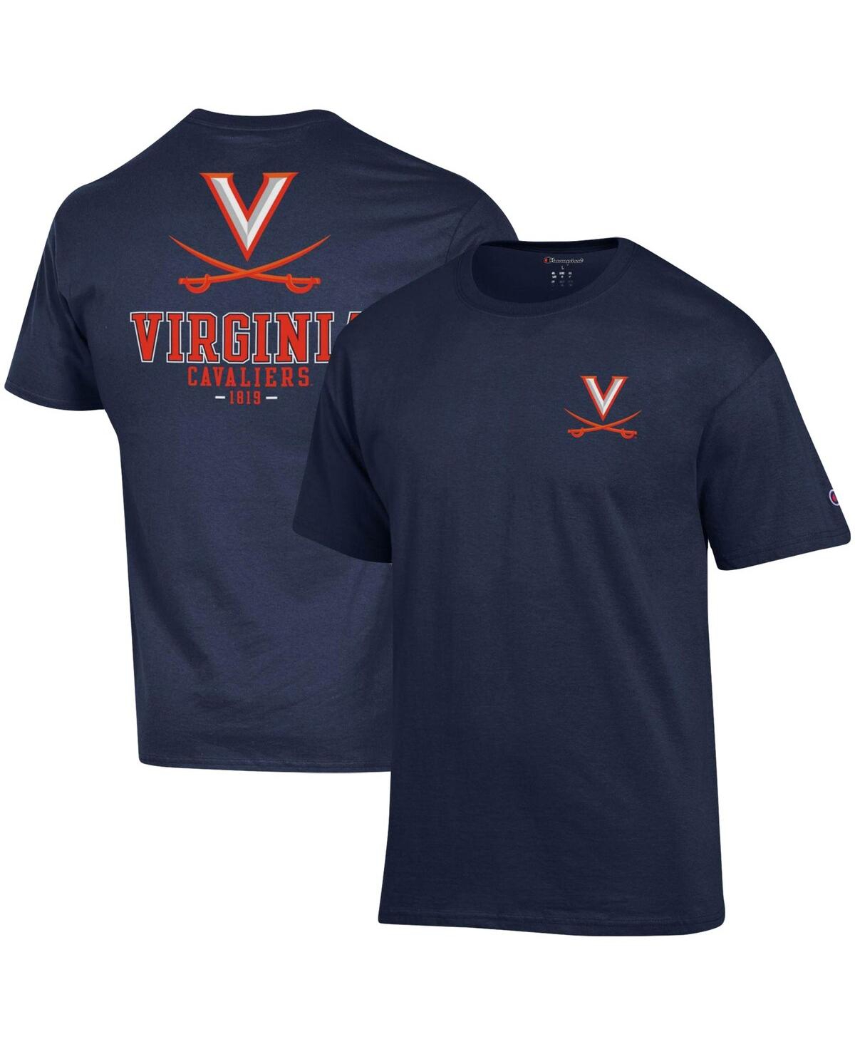 Champion Men's  Navy Virginia Cavaliers Stack 2-hit T-shirt In Navy