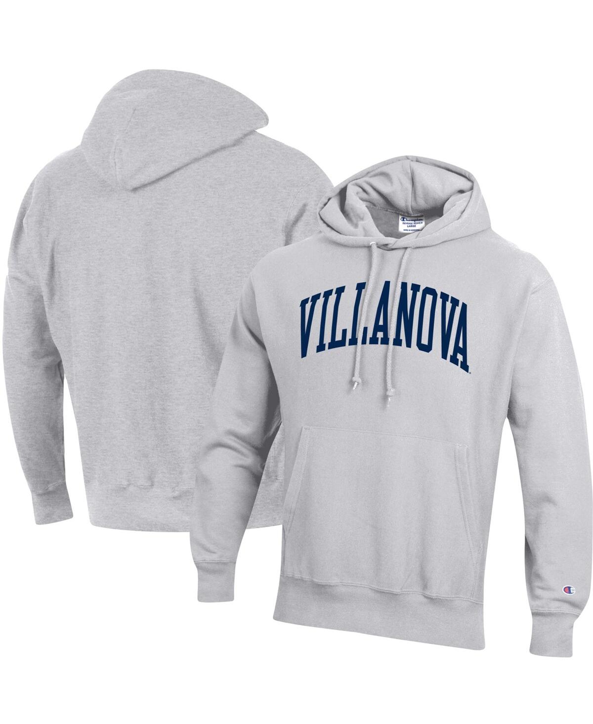 Men's ChampionVillanova Wildcats Team Arch Reverse Weave Pullover Hoodie - Heathered Gray