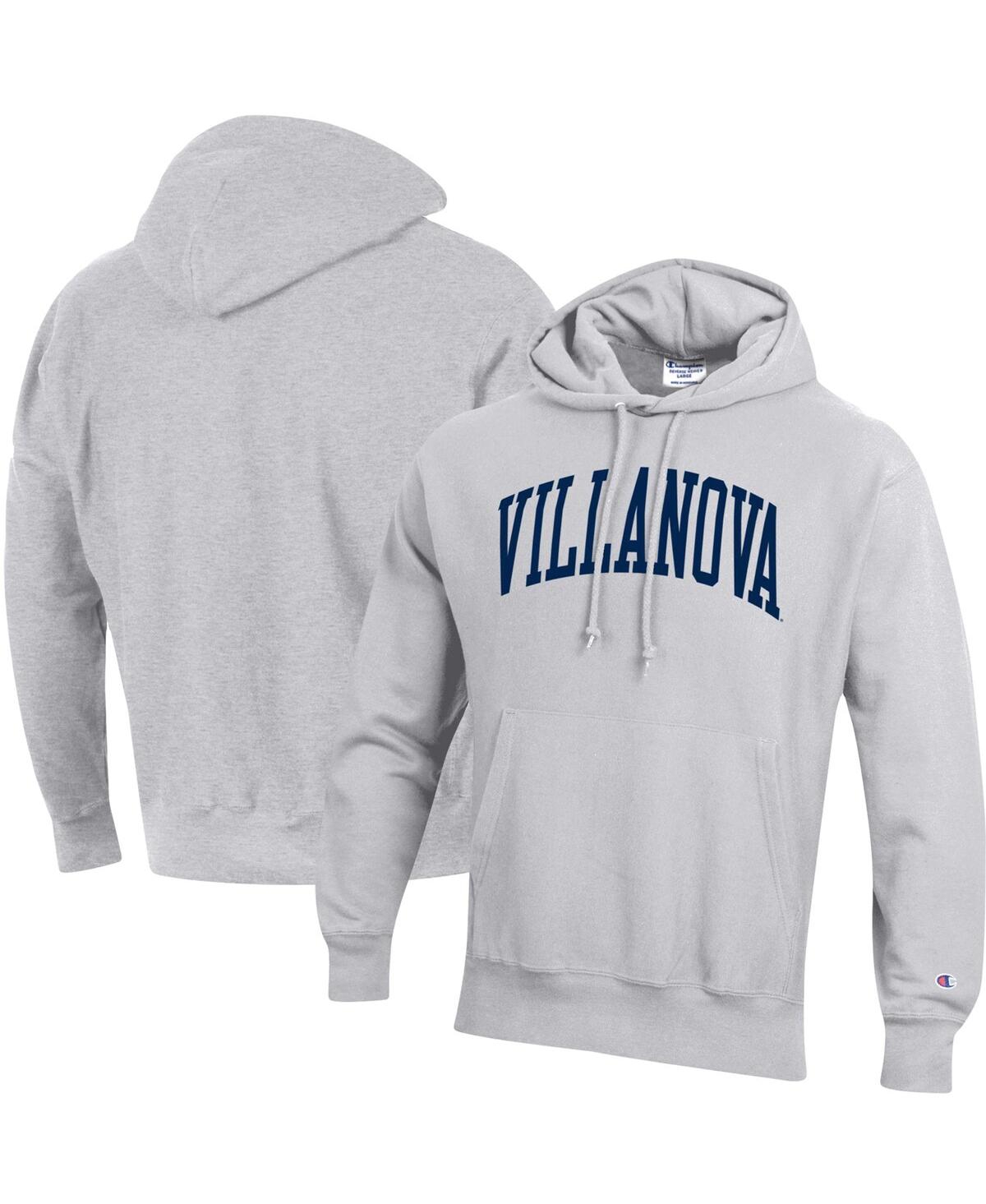 Shop Champion Men's  Heathered Gray Villanova Wildcats Team Arch Reverse Weave Pullover Hoodie