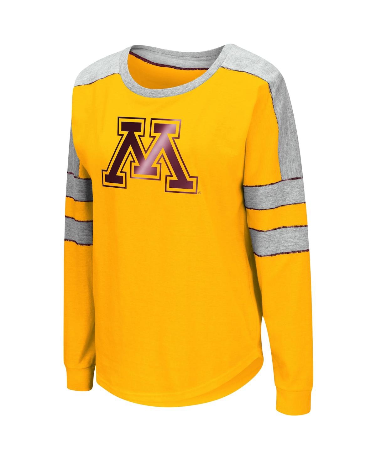 Women's ColosseumMinnesota Golden Gophers Trey Dolman Long Sleeve T-shirt - Gold