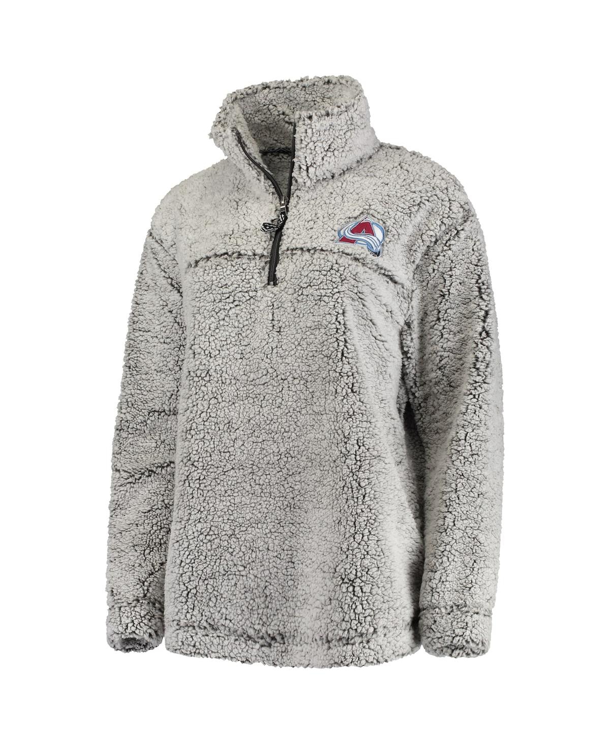Women's G-iii 4Her by Carl BanksColorado Avalanche Sherpa Quarter-Zip Pullover Jacket - Gray