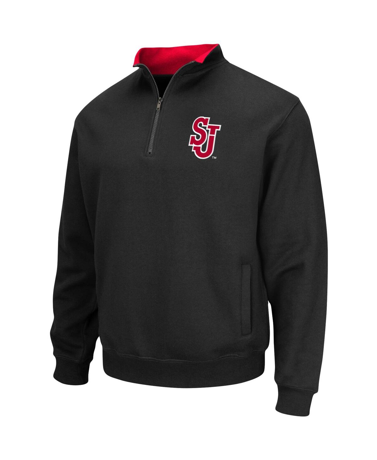 Men's ColosseumSt. John's Red Storm Tortugas Logo Quarter-Zip Jacket - Black