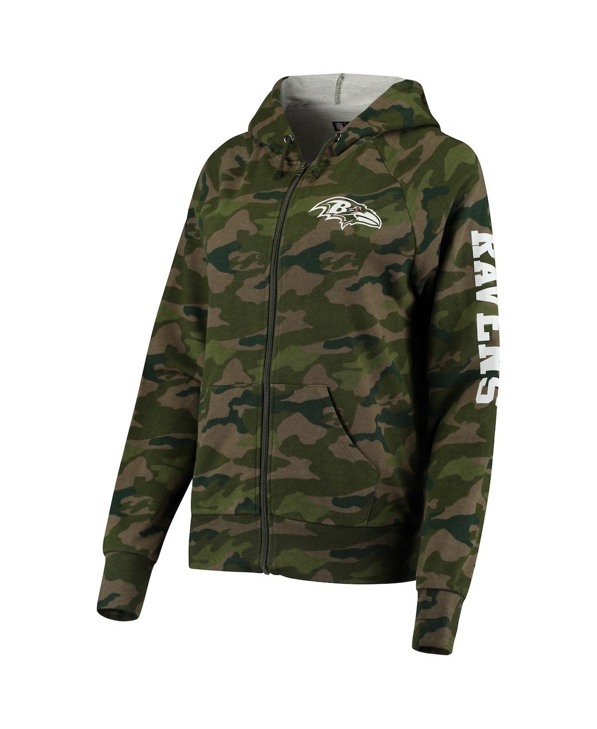 Women's New EraBaltimore Ravens Raglan Full-Zip Hoodie - Camo