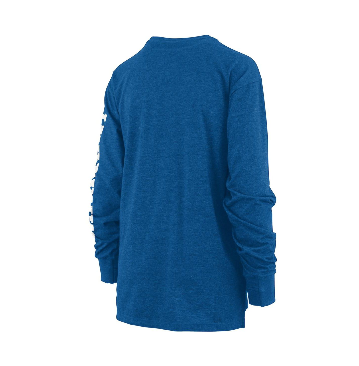 Женская футболка Pressbox Heathered Royal Kansas Jayhawks Two-Hit Canyon Long Sleeve — фото 4