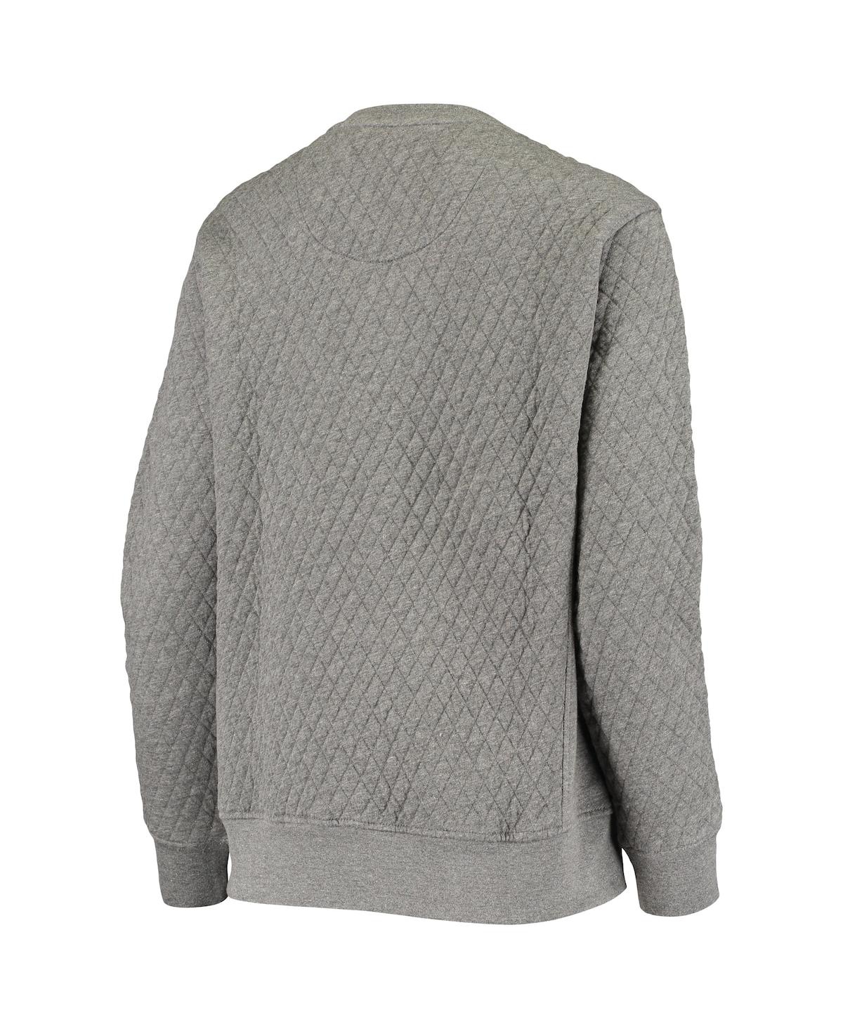 Women's PressboxFlorida State Seminoles Moose Applique Quilted Pullover Sweatshirt - Heathered Gray