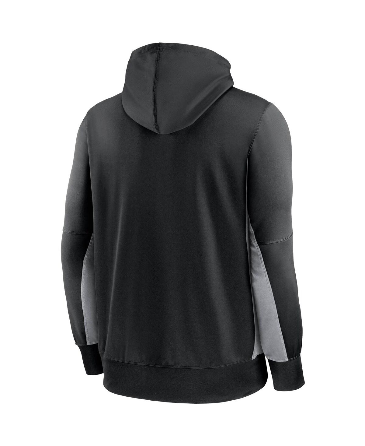 Shop Nike Men's  Black And Gray Carolina Panthers Mascot Performance Full-zip Hoodie In Black,gray