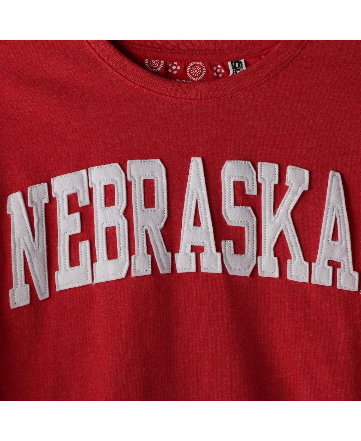 Women's PressboxNebraska Huskers Plus Size Two-Hit Canyon Long Sleeve T-shirt - Scarlet