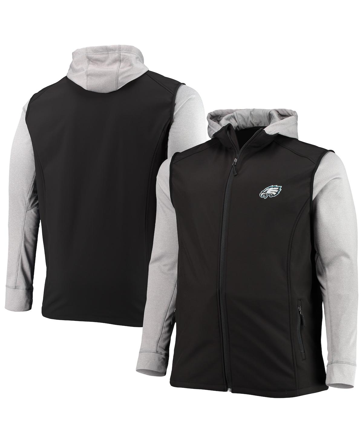 Shop Dunbrooke Men's  Black And Gray Philadelphia Eagles Big And Tall Alpha Full-zip Hoodie Jacket In Black,gray