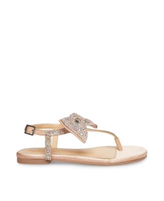 Little and Big Girls Sasha T-strap Sandals with Bow Detail
