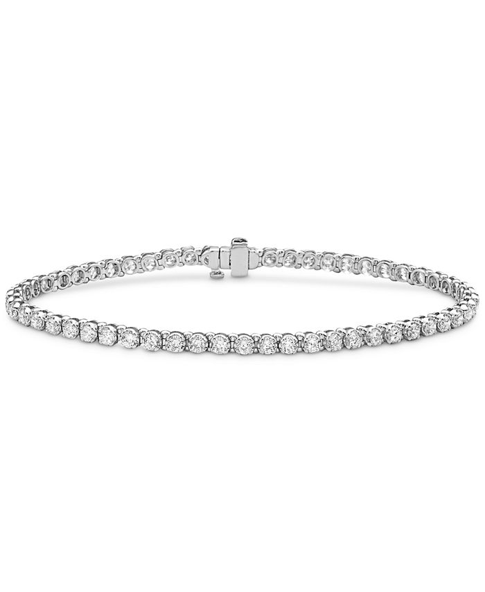 Macy's Men's Diamond Tennis Bracelet (5 ct. t.w.) in 10k White Gold ...