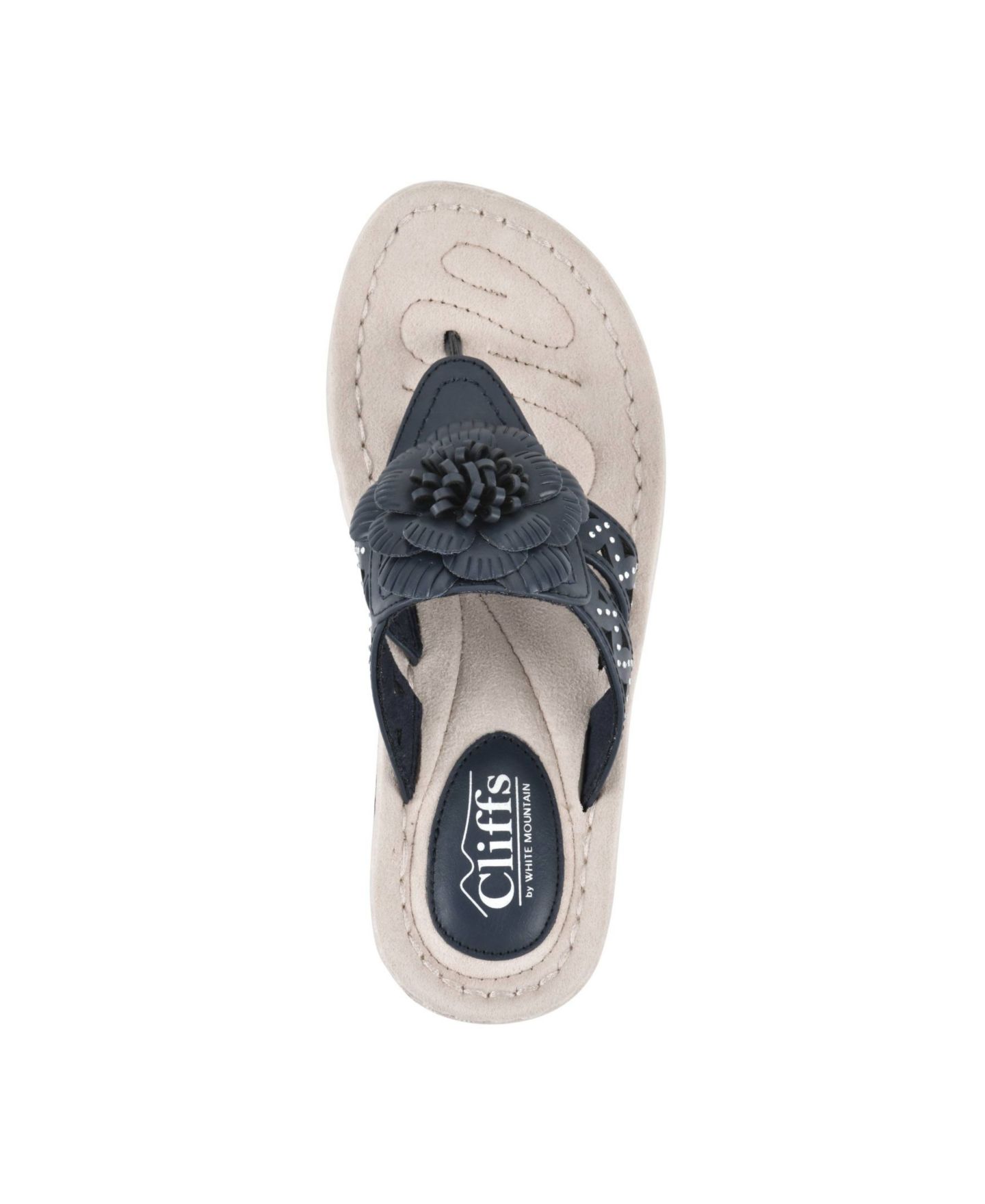 Женские сандалии Cliffs by White Mountain Cynthia Thong Sandal, цвет: Тёмно-синий гладкий — фото 4