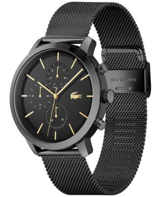 Men's Replay Black-Tone Stainless Steel Mesh Bracelet Watch 44mm
