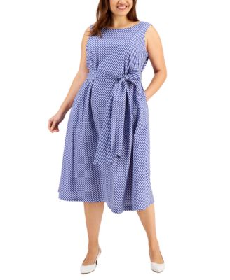 anne klein gingham midi dress