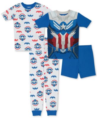 AME - Big & Little Boys Captain America 4-Pc. Cotton Pajamas Set