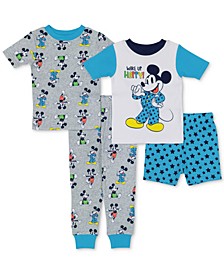 Toddler Boys 4-Pc. Wake Up Happy Cotton Pajamas Set