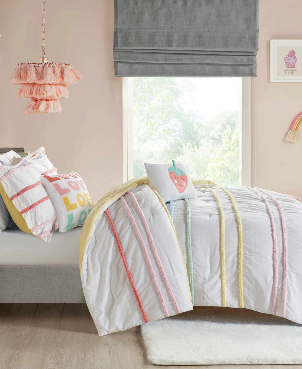 Intelligent Design Haisley Chenille Trim 4-Pc. Duvet Cover Set, Twin