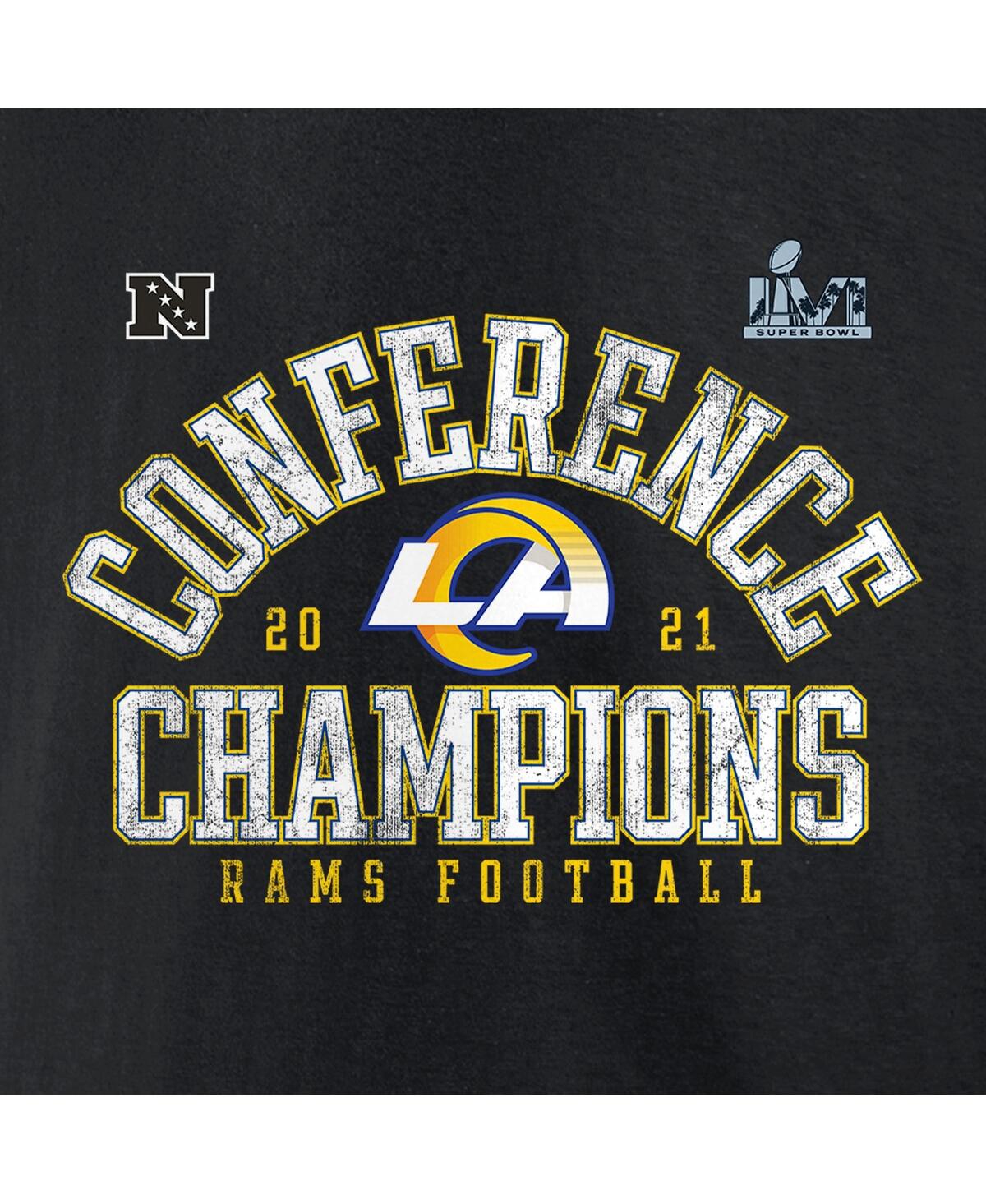 Men's FanaticsLos Angeles Rams 2021 Nfc Champions Vintage-Like Long Sleeve T-shirt - Black