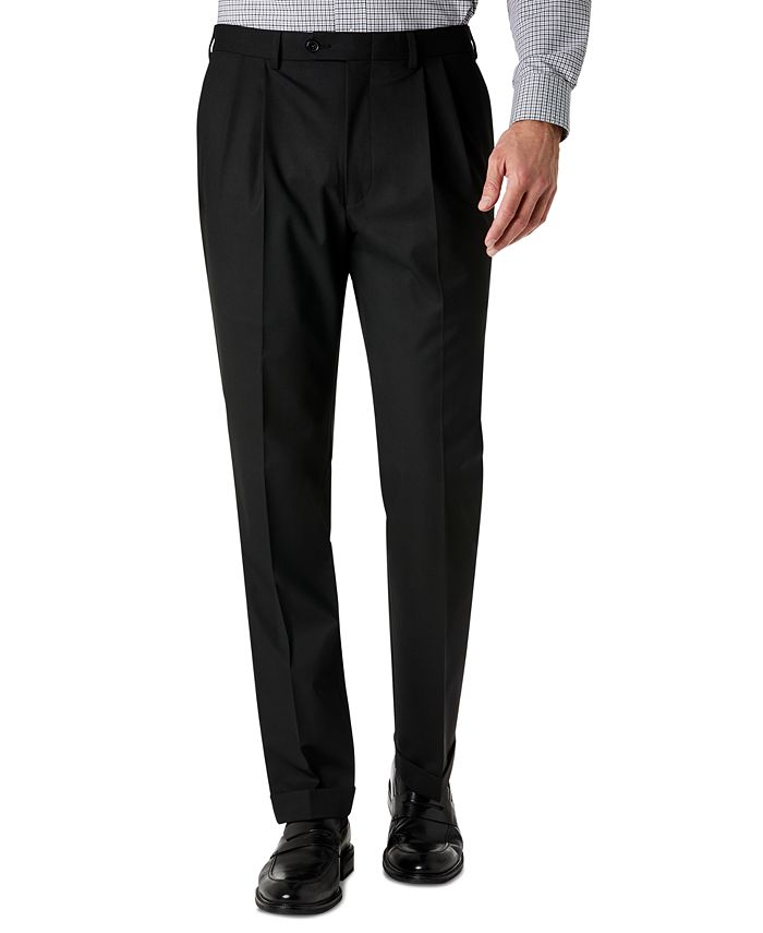 Lauren Ralph Lauren Men's Classic-Fit Solid Pleated Dress Pants & Reviews -  Pants - Men - Macy's
