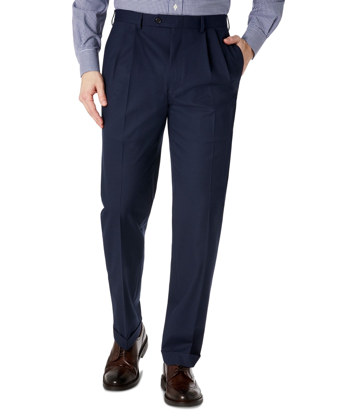 Lauren Ralph Lauren Men's Classic-Fit Solid Pleated Dress Pants & Reviews -  Pants - Men - Macy's