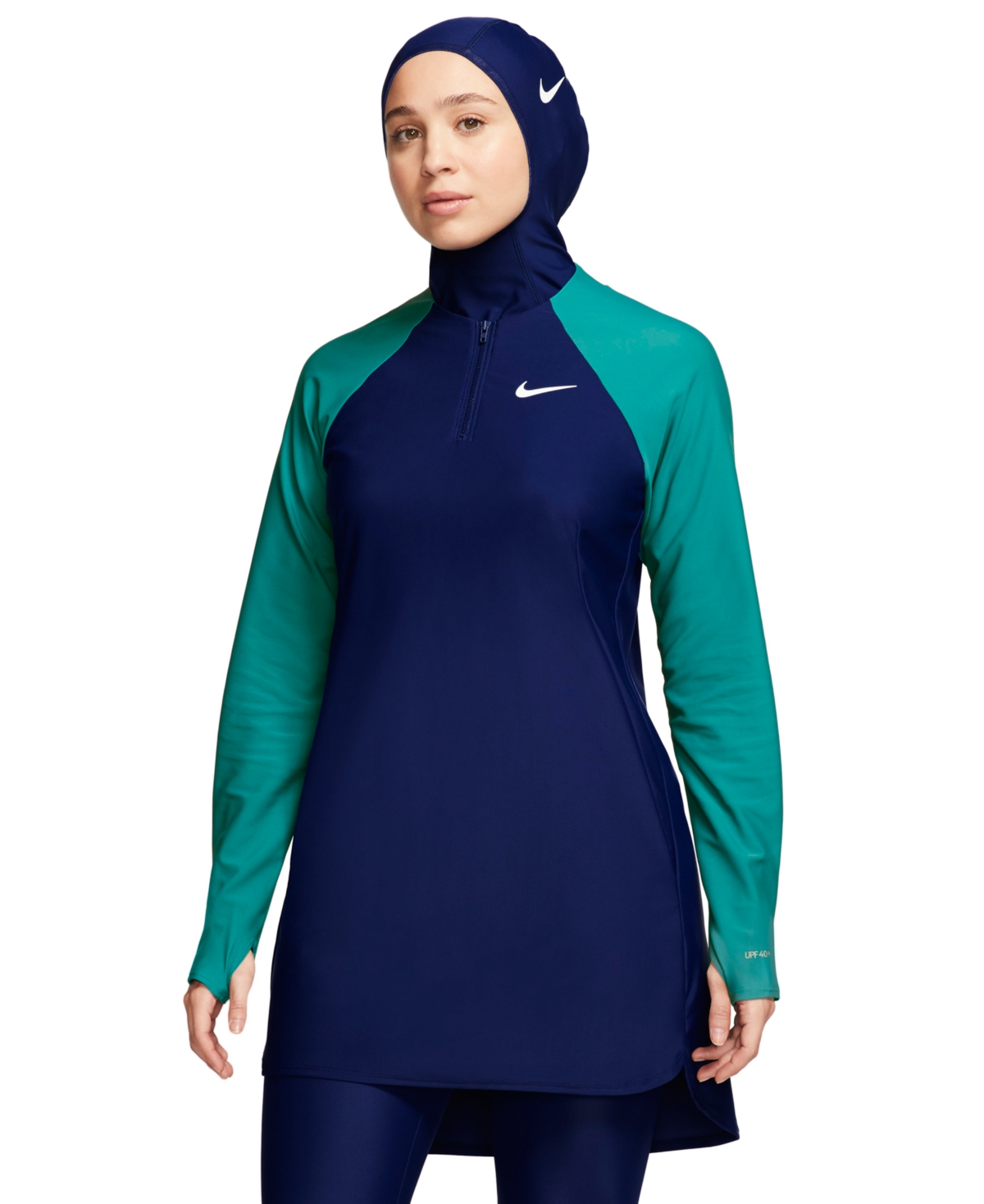 Nike Colorblocked Long-Sleeve Swim Tunic Women's Swimsuit