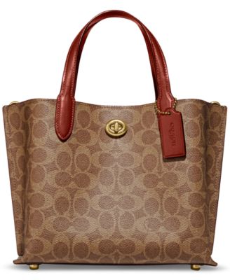 COACH Signature Coated Canvas Willow Saddle Bag with Interchangeable  Leather and Web Strap - Macy's