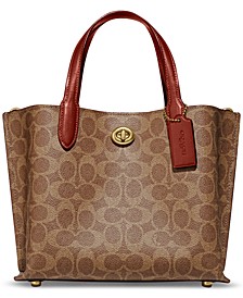 Signature Coated Canvas Willow Tote 24 with Convertible Straps