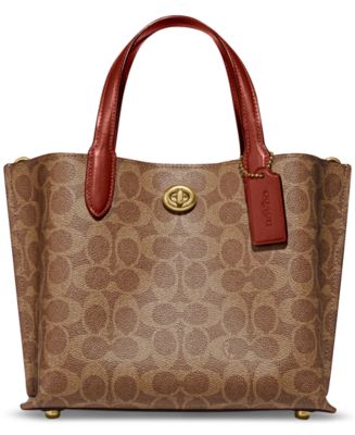 COACH Signature Coated Canvas Willow Tote 24 with Convertible Straps &  Reviews - Handbags & Accessories - Macy's