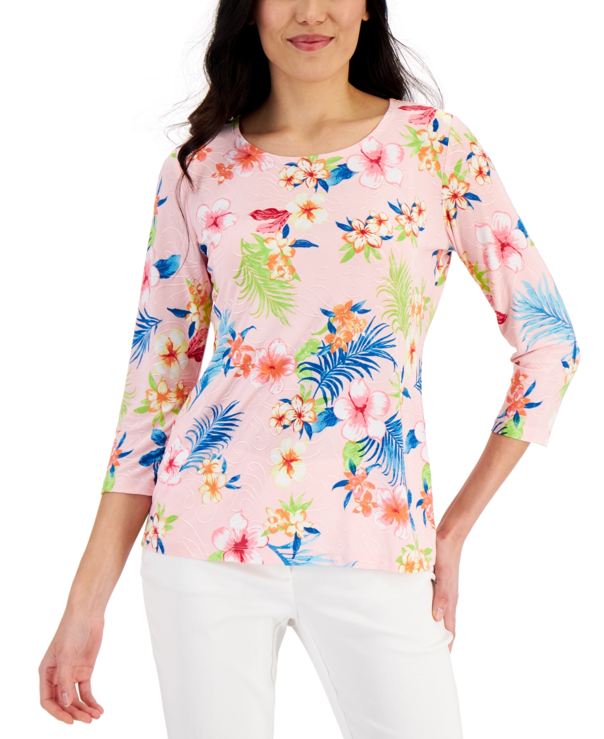 Jm collection jacquard tops online